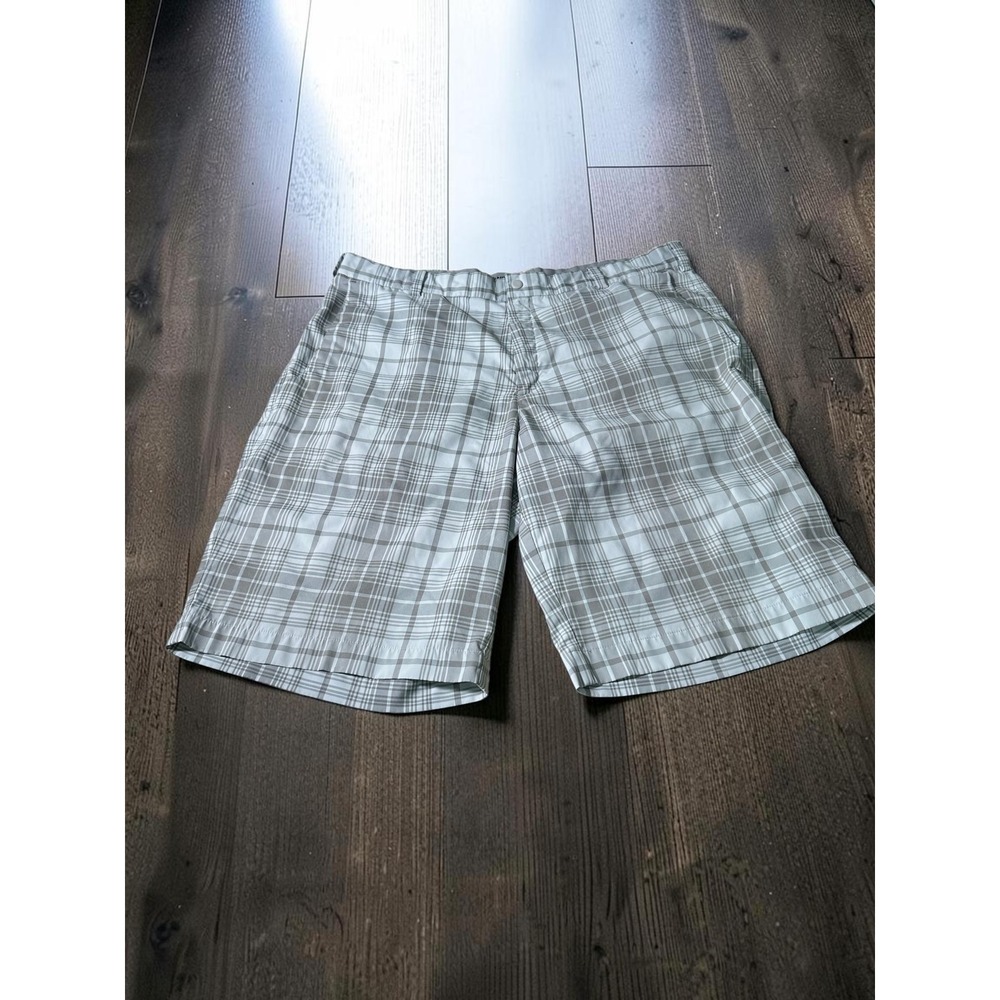 Nike Golf Shorts Men 38 Grey Plaid Dri-Fit Tour Performance Athletic Gorpcore